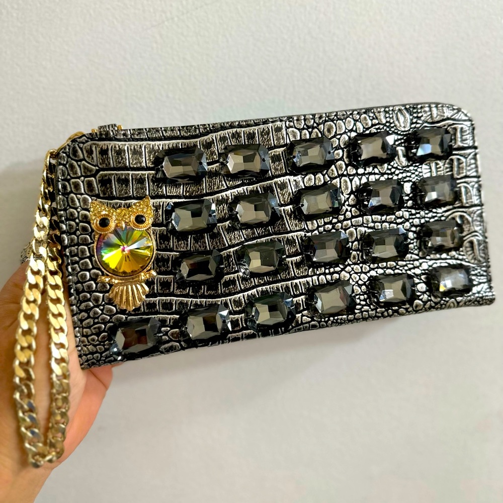 Authentic Arcadia Handmade Metallic Evening Bag Metal Owl 🦉 10” x 6” 🦉